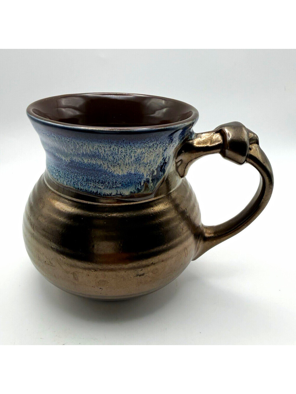 Roscher Stoneware Mug Brown/Blue Drip Glaze